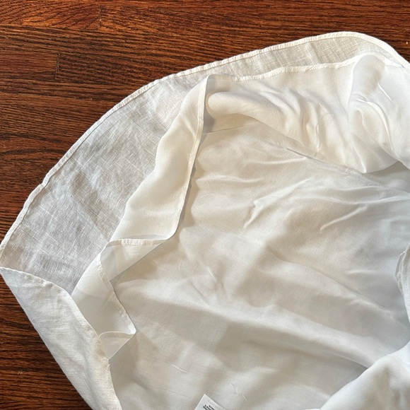 JCrew Linen White Button-Up Shirt Dress with Belt - Picture 3 of 5